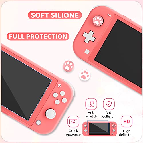 RHOTALL Carrying Case for Nintendo Switch Lite, Cute Case Cover Accessories Bundle for Switch Lite with TPU Protective Shell, Adjustable Shoulder Strap, Screen Protector and 2 Thumb Caps - Unicorn