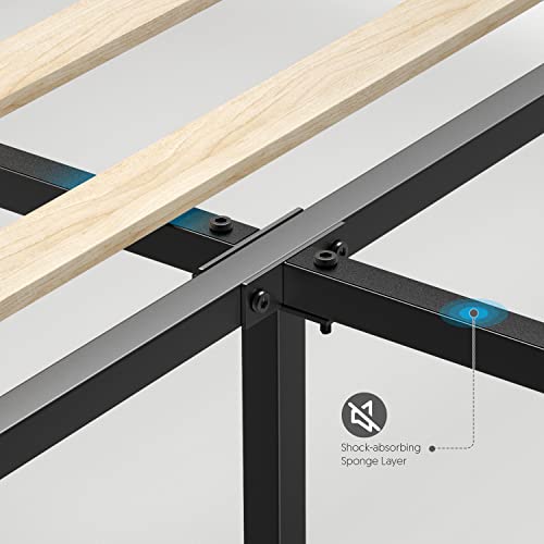 Nazhura Metal Queen Size Platform Bed Frame with Wood Headboard/Footboard (Queen (U.S. Standard))