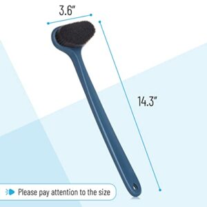 Slick- Back Scrubber for Shower, 14.3”, Back Brush Long Handle for Shower, Back Brush, Back Brushes for Showering, Shower Back Brush, Back Shower Scrubber, Bath Back Brush Long Handle for Shower