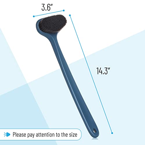 Slick- Back Scrubber for Shower, 14.3”, Back Brush Long Handle for Shower, Back Brush, Back Brushes for Showering, Shower Back Brush, Back Shower Scrubber, Bath Back Brush Long Handle for Shower