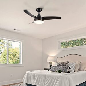 Wellspeed Ceiling Fans with Lights, Black Ceiling Fan, 42 Inch Modern Ceiling Fan with Remote Control，Adjustable Light and Dark， for Bedroom, Living Room, Patios