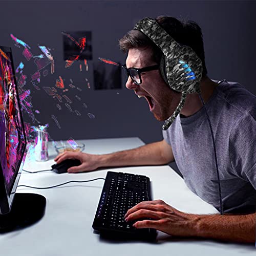 targeal Gaming Headset with Microphone - for PC, PS4, PS5, Switch, Xbox One, Xbox Series X|S - 3.5mm Jack Gamer Headphone with Noise Canceling Mic - Camo