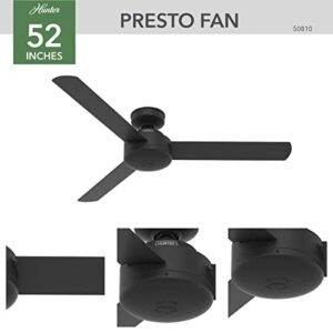 Hunter Fan Company 50810 Presto Ceiling Fan, 52, Matte Black