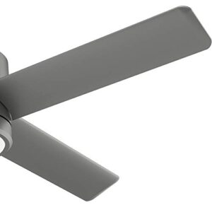 Hunter Trak Indoor / Outdoor Ceiling Fan with LED Light and Wall Control, 60", Silver