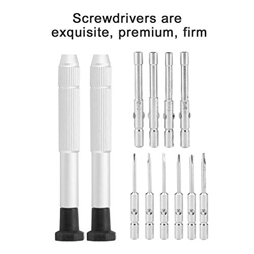 Eyeglass Repair Tool Kit, 12pcs Precision Screwdriver Set, Professional Mini Screwdriver Repair Tools for Eyeglass Glasses Watch CellPhone Electronic Toys Computer Jewelry