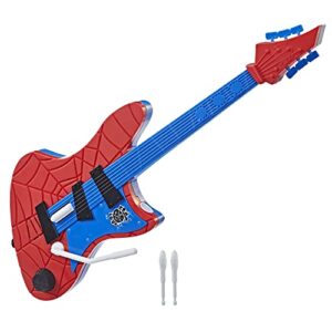 spider-man hasbro marvel across the spider-verse spider-punk web blast toy guitar with whammy bar blast action, super hero toys for 5 year old boys and girls and up