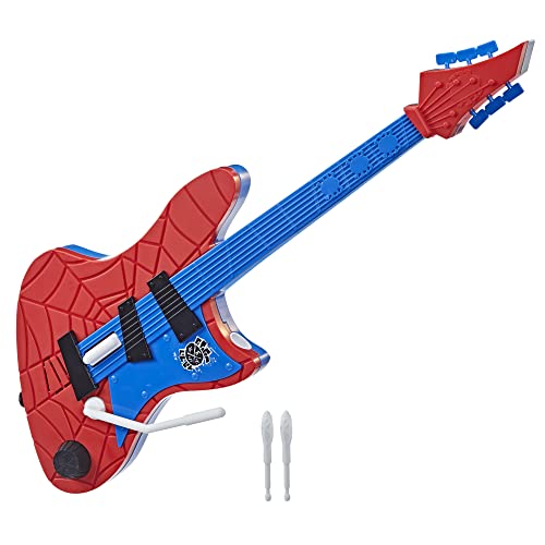 Spider-Man Hasbro Marvel Across The Spider-Verse Spider-Punk Web Blast Toy Guitar with Whammy Bar Blast Action, Super Hero Toys for 5 Year Old Boys and Girls and Up