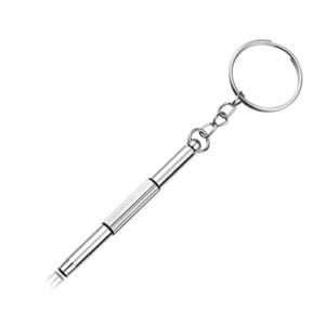 fgjfj repair tool 3 in 1 mini stainless steel screwdriver keychain eyeglass repair kit, white, one size