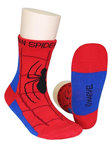 Marvel Super Hero Adventures Spider-Man Boys Toddler Crew Socks, 6 pack, Multicolor, 5-7 Years