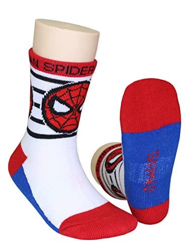 Marvel Super Hero Adventures Spider-Man Boys Toddler Crew Socks, 6 pack, Multicolor, 5-7 Years