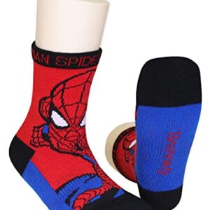 Marvel Super Hero Adventures Spider-Man Boys Toddler Crew Socks, 6 pack, Multicolor, 5-7 Years