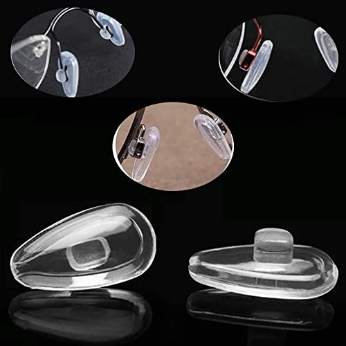 Push-in Eyeglass Nose Pads Air Chamber Push in Air Cushion 14mm 5Pairs Soft Silicone Glass Nose Pieces Replacement for Eye Glasses Sunglasses