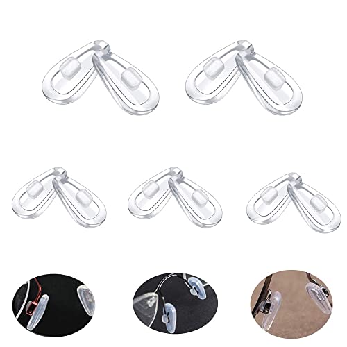 Push-in Eyeglass Nose Pads Air Chamber Push in Air Cushion 14mm 5Pairs Soft Silicone Glass Nose Pieces Replacement for Eye Glasses Sunglasses