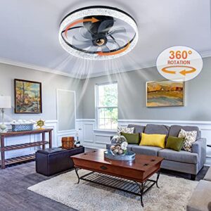 REDSTAR 20" Modern Ceiling Fan with Light, 360° Rotatable, Stepless Adjustable Temp and Brightness, Ceiling Lights with Fan Remote Control