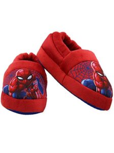 marvel spider-man toddler boys plush aline slippers (2-3 m us little kid, red)