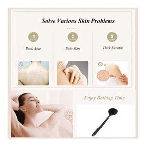 Cinlitek Silicone Body Scrubber, Long Handle Back Scrubber for Shower, Silicone Body Brush Shower Scrubber for Body, Shower Srush Back Brush Body Exfoliator