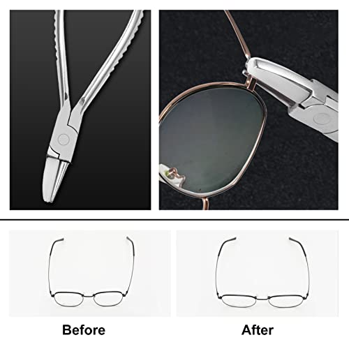 SPEEDWOX Eyeglasses Frame Pliers 6 Inches Round Nose Nylon Jaw and Flat Nose Adjusting Eyeglass Arms Frame Plier 2 Pieces Set Glasses Repair Assembling Tools Glasses Nose Pads Arm Pliers