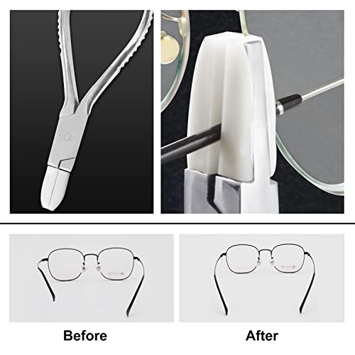 SPEEDWOX Eyeglasses Frame Pliers 6 Inches Round Nose Nylon Jaw and Flat Nose Adjusting Eyeglass Arms Frame Plier 2 Pieces Set Glasses Repair Assembling Tools Glasses Nose Pads Arm Pliers