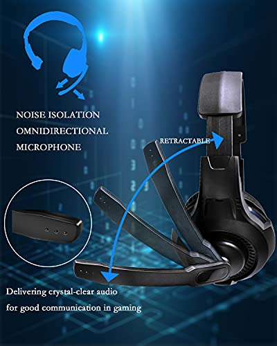 One Ear Gaming Headset for PS5/PS4/Xbox Series S/Xbox Series X, Megadream Wired Online Game Unilateral Headset, 50mm Drivers|Detachable Mic|3.5mm Headphone Jack for Switch Lite, Xbox One, Laptop/Phone