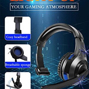 One Ear Gaming Headset for PS5/PS4/Xbox Series S/Xbox Series X, Megadream Wired Online Game Unilateral Headset, 50mm Drivers|Detachable Mic|3.5mm Headphone Jack for Switch Lite, Xbox One, Laptop/Phone