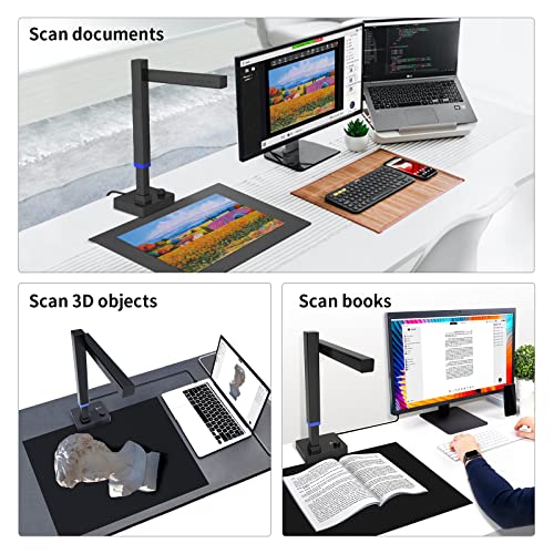 CZUR Shine Ultra Pro Portable Document Scanner, 24MP Book Scanner, Max DPI 440, USB Document Camera, A3 Large Format Book Scanner, Adjustable Height, for Windows & Mac