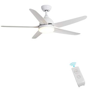finxin indoor ceiling fan light fixtures white remote led 52 ceiling fans for bedroom,living room,dining room including motor,5-blades,remote switch (5-blades)