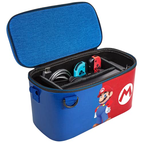 PDP Gaming Officially Licensed Switch Pull-N-Go Travel Case - Mario - Semi-Hardshell Protection - Protective PU Leather - Holds 14 Games & Controller - Works with Switch OLED & Lite - Perfect for Kids