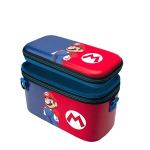 PDP Gaming Officially Licensed Switch Pull-N-Go Travel Case - Mario - Semi-Hardshell Protection - Protective PU Leather - Holds 14 Games & Controller - Works with Switch OLED & Lite - Perfect for Kids