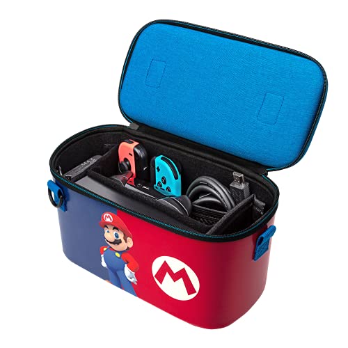 PDP Gaming Officially Licensed Switch Pull-N-Go Travel Case - Mario - Semi-Hardshell Protection - Protective PU Leather - Holds 14 Games & Controller - Works with Switch OLED & Lite - Perfect for Kids