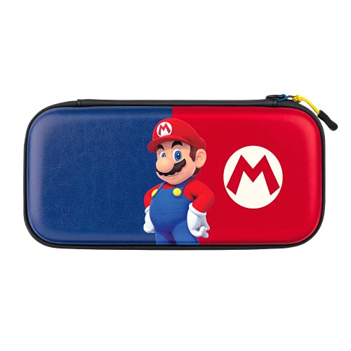 PDP Gaming Officially Licensed Switch Pull-N-Go Travel Case - Mario - Semi-Hardshell Protection - Protective PU Leather - Holds 14 Games & Controller - Works with Switch OLED & Lite - Perfect for Kids