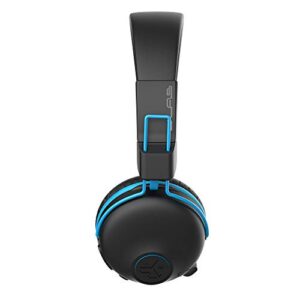 JLab JBuddies Play Gaming Wireless Kids Headset | Blue | 22+ Hour Bluetooth 5 Playtime 60ms Super-Low Latency for Mobile Gameplay | Retractable Boom Mic | AUX Cord Compatible w/Gaming Consoles