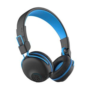 JLab JBuddies Play Gaming Wireless Kids Headset | Blue | 22+ Hour Bluetooth 5 Playtime 60ms Super-Low Latency for Mobile Gameplay | Retractable Boom Mic | AUX Cord Compatible w/Gaming Consoles