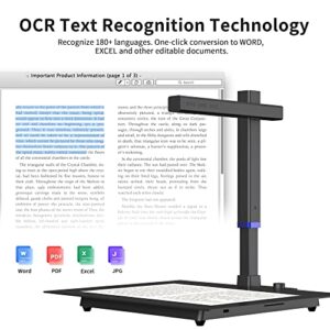 CZUR Shine 800A3 Surface Pro Professional Document Scanner, 8MP Document Camera + Working Surface, A3 Book Scanner for Computer/Laptop, 180+ Languages OCR, Fast Scan 1s/Page, for PC/Mac