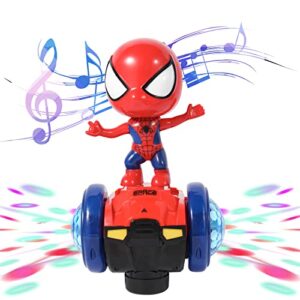 toylemsan dancing spider robot toys interactive musical super héró car toy flashing lights intelligent interactive educational robot for chirldent day birthday gift boys girls age 2 3 4 5 6 7 8 (red)