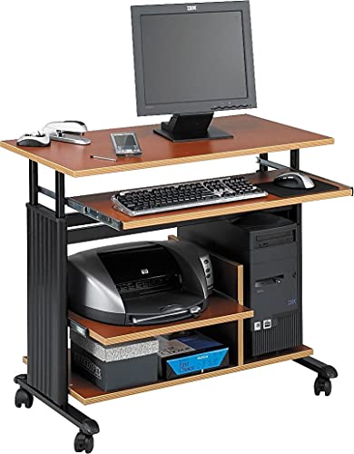 Safco 1927Cy Adjustable Height Mini-Tower Workstation 35-1/2 X 22D X 34H Cherry/Black