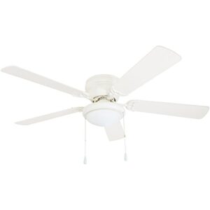 portage bay 50254 hugger 52" white west hill ceiling fan with bowl light kit