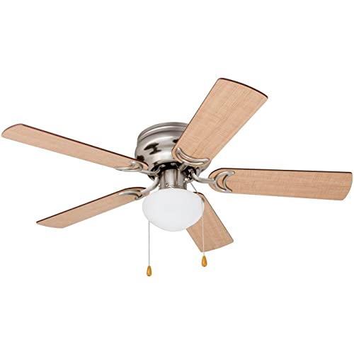 Prominence Home 80029-01 Alvina Led Globe Light Hugger/Low Profile Ceiling Fan, 42 inches, Satin Nickel