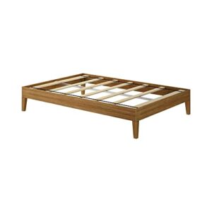 Plank+Beam Solid Wood Platform Bed Frame, Strong Wood Slat Support, No Box Spring Needed, Easy Assembly, Matte Pecan, Full