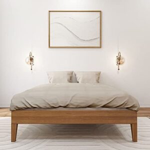 Plank+Beam Solid Wood Platform Bed Frame, Strong Wood Slat Support, No Box Spring Needed, Easy Assembly, Matte Pecan, Full