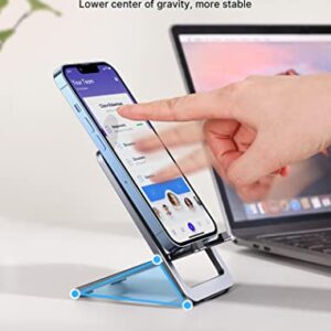 Cell Phone Stand, JSAUX Foldable Aluminum Adjustable Phone Holder for Desk Portable Travel Holder Office Desk Accessories Compatible for iPhone 14 13 12 11 Pro Max X Xr Samsung S22 S21 A53 Switch Grey
