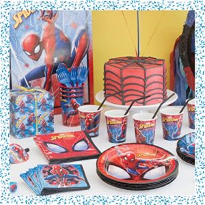 Spiderman Birthday Party Supplies and Decorations, Spiderman Party Supplies, Serves 16 Guests, Includes Tableware and Decor with Table Cover, Banner, Plates, Napkins & More, Officially Licensed