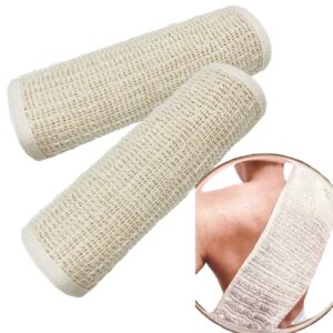 Extra Long Exfoliating Body Scrubber Natural Loofah Back Scrubber for Shower Double-Sided Exfoliating Washcloth for Women & Men Bath Scrub Cloth Deep Clean Shower Towels