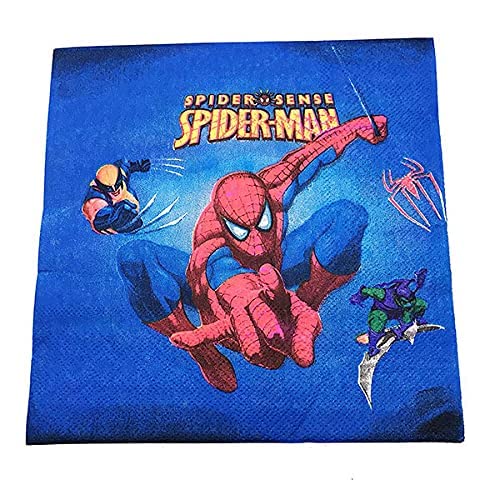 41 pcs Spiderman-Themed Party Supplies, 20 Plates, 20 Napkins and 1 Tablecloth, Spiderman Birthday Party Decorations for Boys and Girls