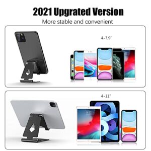 JIUCAIE 2Pack Cell Phone Stand for Angle Height Adjustable Desk Sturdy Aluminum Metal Cute Phone Holder for iPhone,Ipad, Mobile Phone, All Android Smartphone,Desktop