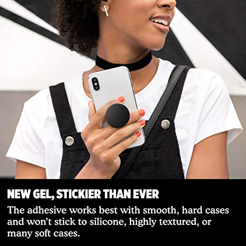 PopSockets: Phone Grip with Expanding Kickstand, Pop Socket for Phone - Aluminum Black