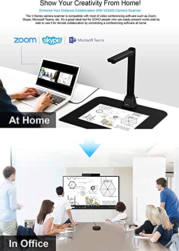 VIISAN VK16 Book & Document Scanner, 16MP HD Camera, Capture Size A3, Auto-Flatten & Multi-Language OCR Technology, Foldable & Portable, Compatible with Windows & macOS