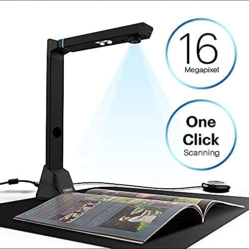 VIISAN VK16 Book & Document Scanner, 16MP HD Camera, Capture Size A3, Auto-Flatten & Multi-Language OCR Technology, Foldable & Portable, Compatible with Windows & macOS