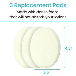 Vive Lotion Applicator for Back, Feet (17.5") - Self Washer Beauty Shower Sponge, Long Handle Cream Wand for Elderly, Women - Apply Medicine, Skin Cream, Body Wash, Sunscreen, Tanner (Easy Clean) (Light)