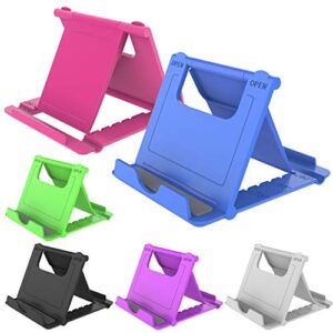 yenie 6pack desktop cell phone stand holder, portable universal desk stand for all mobile smart phone tablet display