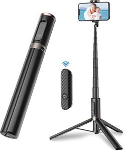 toneof 60" cell phone selfie stick tripod,smartphone tripod stand all-in-1 with integrated wireless remote,portable,lightweight,tall extendable phone tripod for 4''-7'' iphone and android phones
